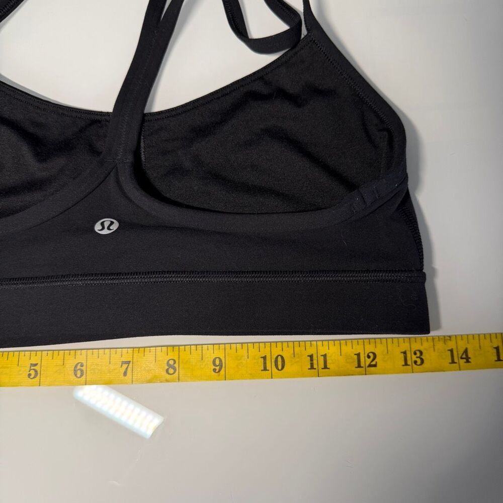 Lululemon Black Racerback Light Support Flow Y Bra Nulu Yoga Sports Bra Size 8 - Picture 4 of 5